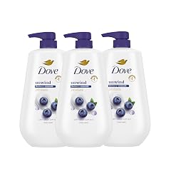 Dove Body Wash 3 Count Unwind Blueberry Moon Milk For 24hr Lotion-Soft Skin Moisturizing Skin Cleanser with No