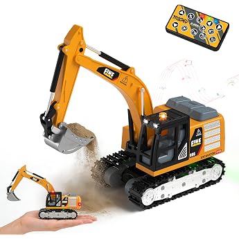 YESHIN Remote Controlled Excavator 164 Mini RC Metal Excavator Toy Kids