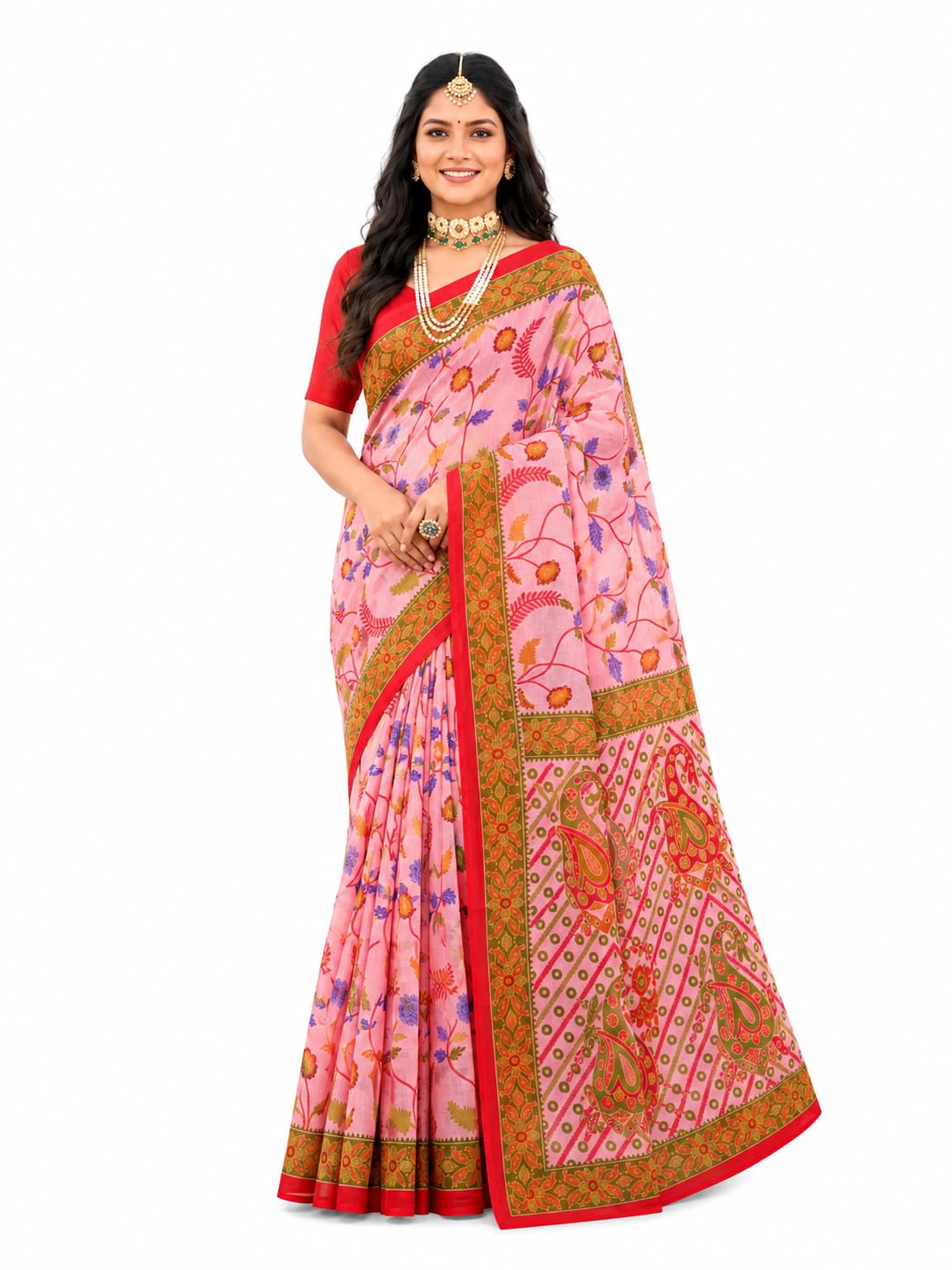 Pure Cotton Saree for Women Soft Lightweight Printed Daily Wear Traditional Casual Office Wear Saree-picture-38