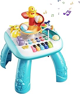 Baby Activity Table Activity Center - Early Development Learning Table & Baby Standing Activity Center,Musical Instruments for Toddlers 1-3, Boy and Girl Birthday Gift Baby Toys 6 to 12 Months