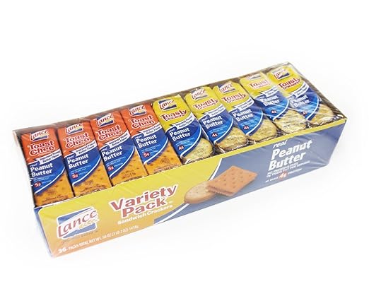 Lance Fresh Sandwich Crackers Real Peanut Butter Variety Pack, 36Count
