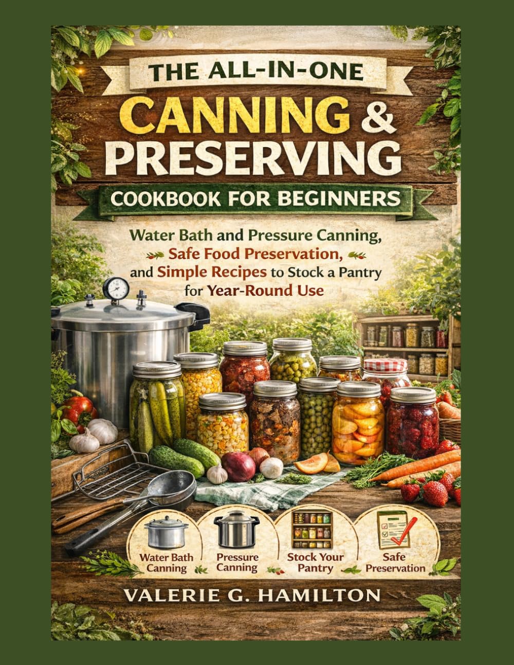 THE ALL-IN-ONE CANNING & PRESERVING COOKBOOK FOR BEGINNERS: Water Bath and Pressure Canning, Safe Food Preservation, and Simple Recipes to Stock a Pantry for Year-Round Use