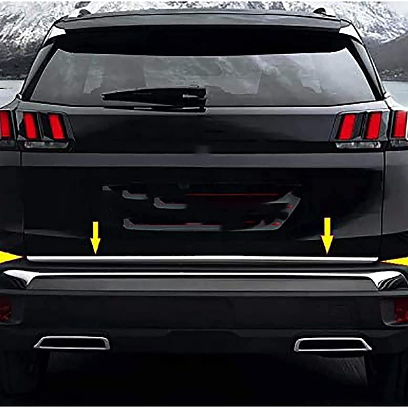 MarxaN Coche Molduras Decorativas Maletero para Peugeot 3008 SUV 2016-2023, Inoxidable PortóN ProteccióN del Borde Tira De Ajuste Antideslizante ArañAzos Decorativas Accesorios