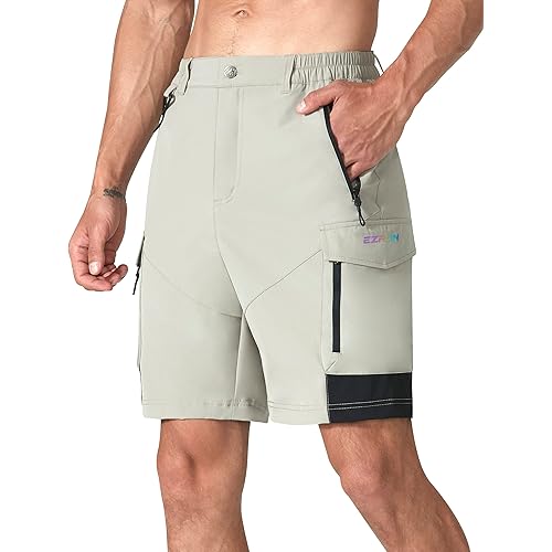 EZRUN Men's Hiking Cargo Shorts Quick Dry Golf Outdoor Casual Travel Shorts with Multi Pocket for Work Camping Fishing Summer