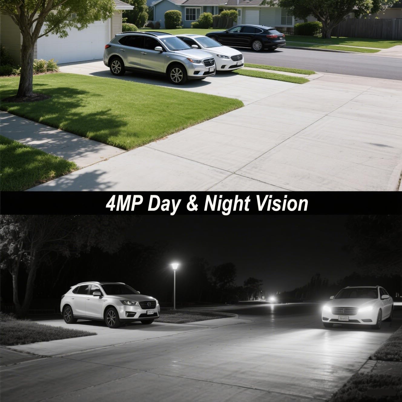 8 Channel Acusense Security Camera System with Human/Vehicle Detection EKI-K82T46H 4K, 8MP NVR 2TB with 6 x 4MP Smart Hybrid Light Turret Dome Cameras 2.8mm with Mic H.265+, Cable not Included