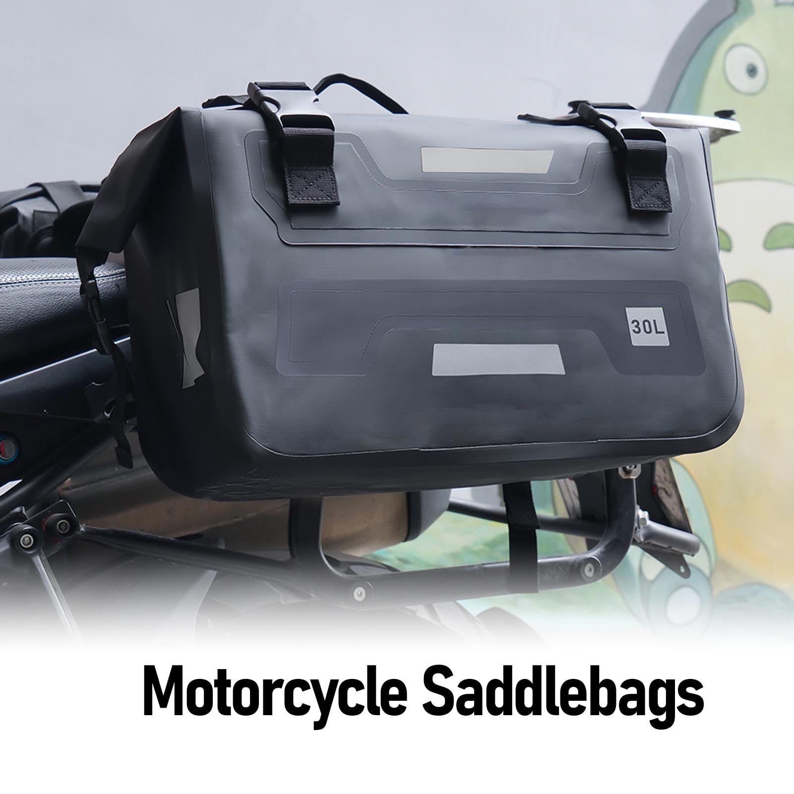 Uniwersalna torba na bagaż motocyklowy HaloVerde z dołączonymi płytami montażowymi do codziennych dojazdów do pracy. Duża przestrzeń na sprzęt Boczna torba do przechowywania