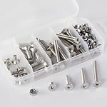 M5 x 10mm 20mm 30mm 40mm, Flat Head Hex Socket Cap Screws Bolts, Countersunk Bolts and Nuts, Stainless Steel 304, Bright Finish, Metric Allen Drive, Fully Thread, Assortment Kit 80PCS