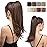 youngways Clip in Ponytail Extension Medium Brown 18 Inch Pony Tails Hair Extensions for Women Long Straight Curly Tail Ponytail Hair piece Synthetic Fake Versatile Pony