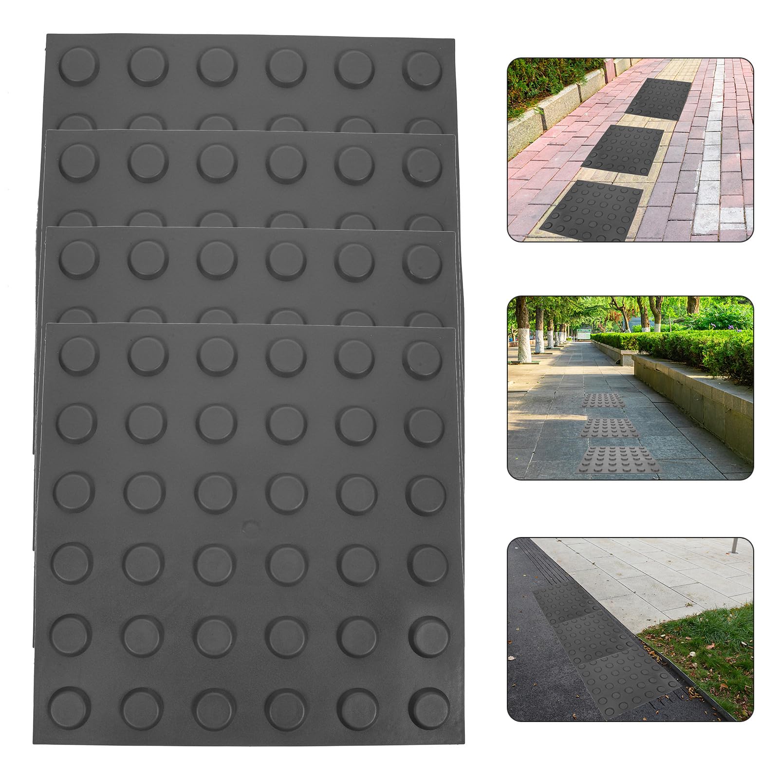 Autocollant pour Sol en Pvc, 4 Feuilles, Panneaux Aveugles pour Chemin, Imperméables, Faciles à Poser Nettoyer, pour Trottoir et Allée