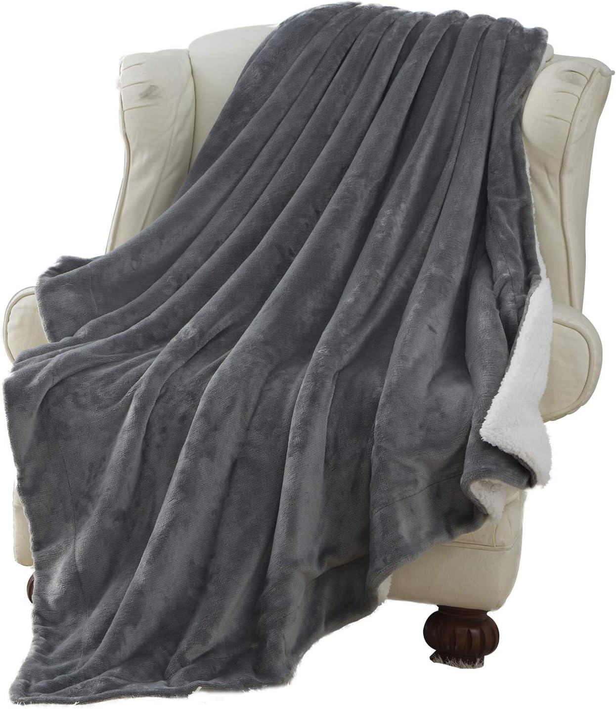 Moonen Sherpa Throw Blanket Luxurious Twin Size Brush
