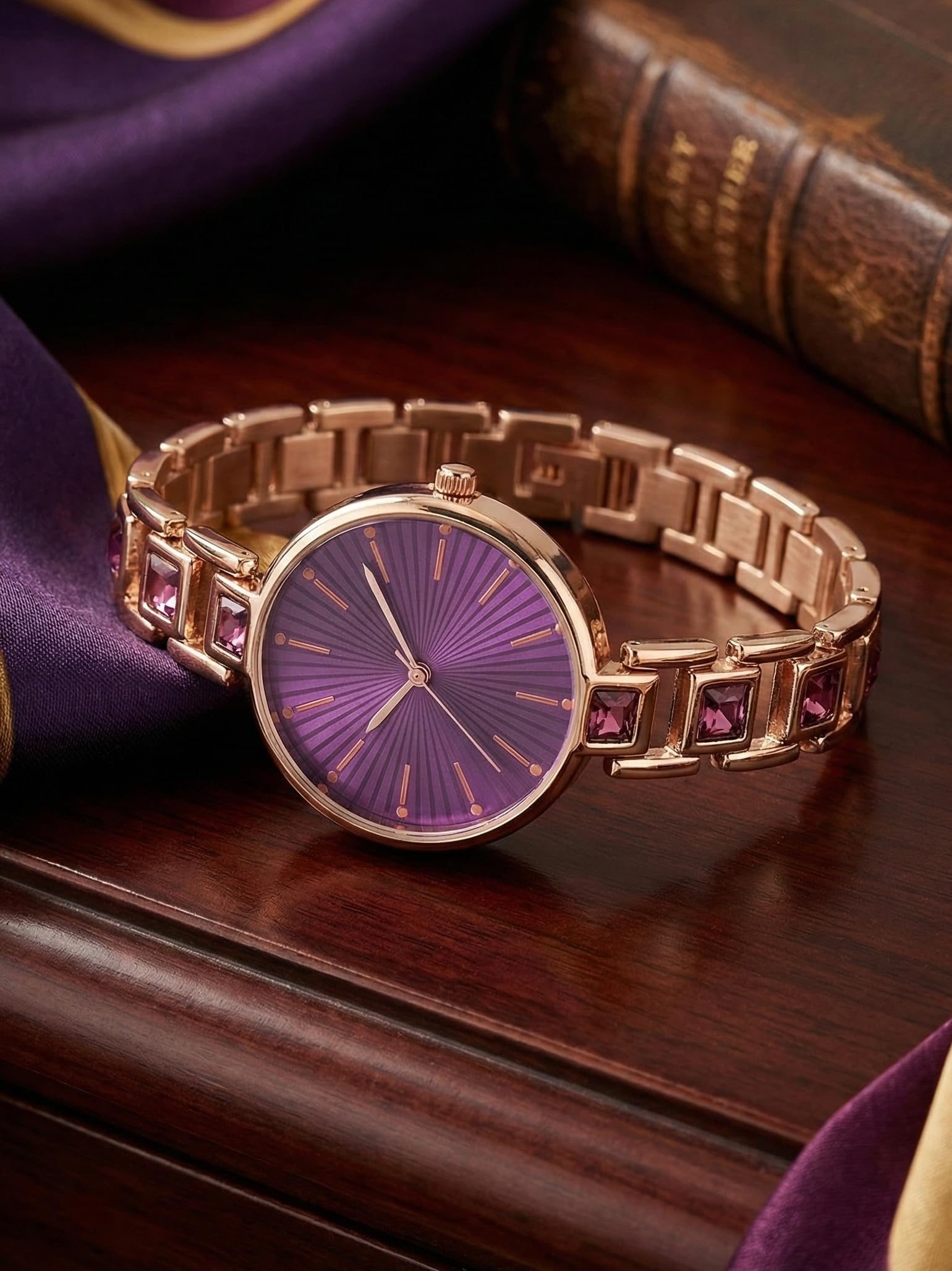 Red Diamond-Studded Women’s Analog Watch with Adjustable Strap, Stylish Round Dial Wrist Watch for Girls & Ladies, Suitable for Casual, Office, and Formal Use-image-42