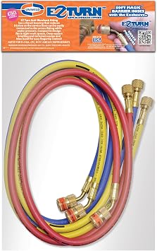 Uniweld EZ5HS Hose Set, EZ-Turn 5' Soft Magic Barrier anti-Blowback,Red, Yellow, Blue