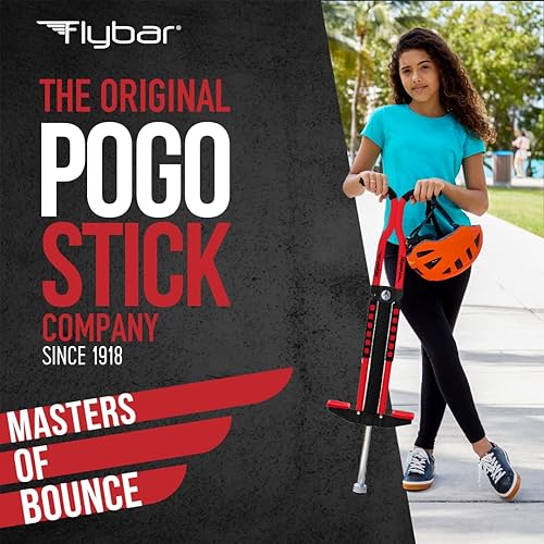 Miniatura 4 de Flybar Master Pogo Stick - Palo para niños de 9 años, de 80 a 160 libras, asas de fácil agarre, clavijas antideslizantes, juguetes al aire libre