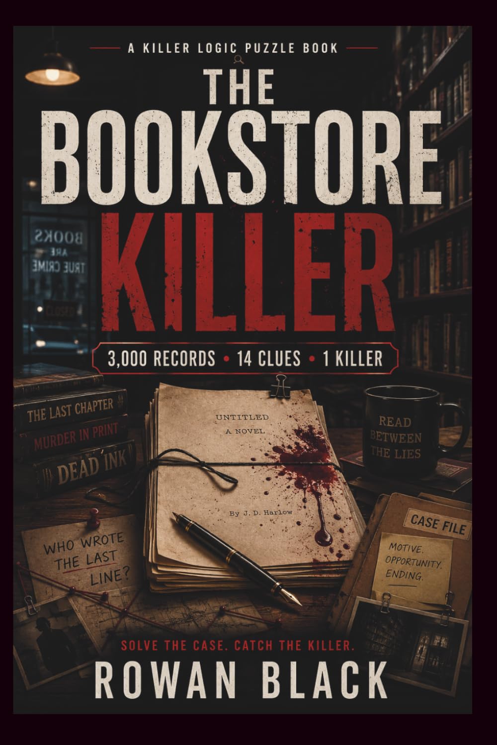 The Bookstore Killer: The 3,000 Record Murder Mystery Logic Puzzle - Search the 14 Clues in the Bookstore Records, Eliminate Suspects and Find the Killer