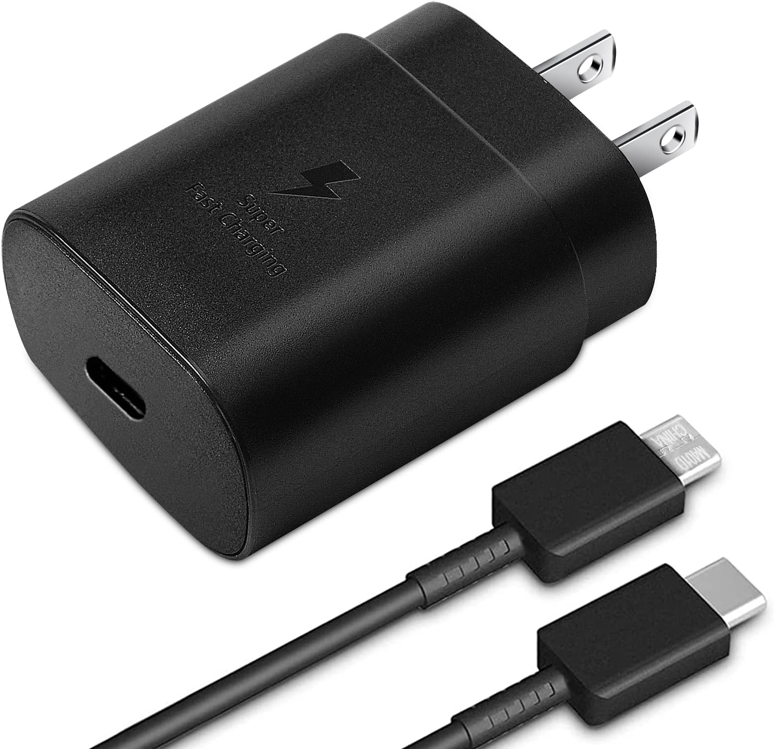 USB C Superfast Charger, USB Type-C to USB Type-C Cable 5ft and 25W Wall Charger Fast Charging PD Adapter Compatible with iPhone 15 Samsung Galaxy S25/S24/S23/S22/S21/S20/S9/S8 Note Fold Flip (1-Pack)