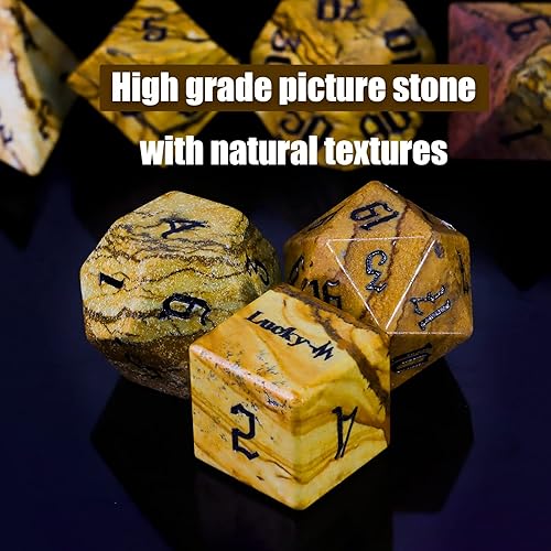 Miniatura 2 de Dados de piedras preciosas hechas a mano DND, dados de piedra para Calabozos y Dragones, juegos de dados RPG, accesorios de D&D, regalo de imagen