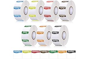 7000 Pcs Day of The Week Label Food Labels - Monday Through Friday
