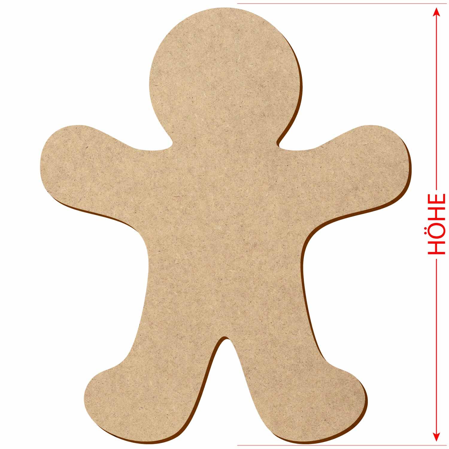 MDF Lebkuchenmann - Deko Basteln 5-50 cm