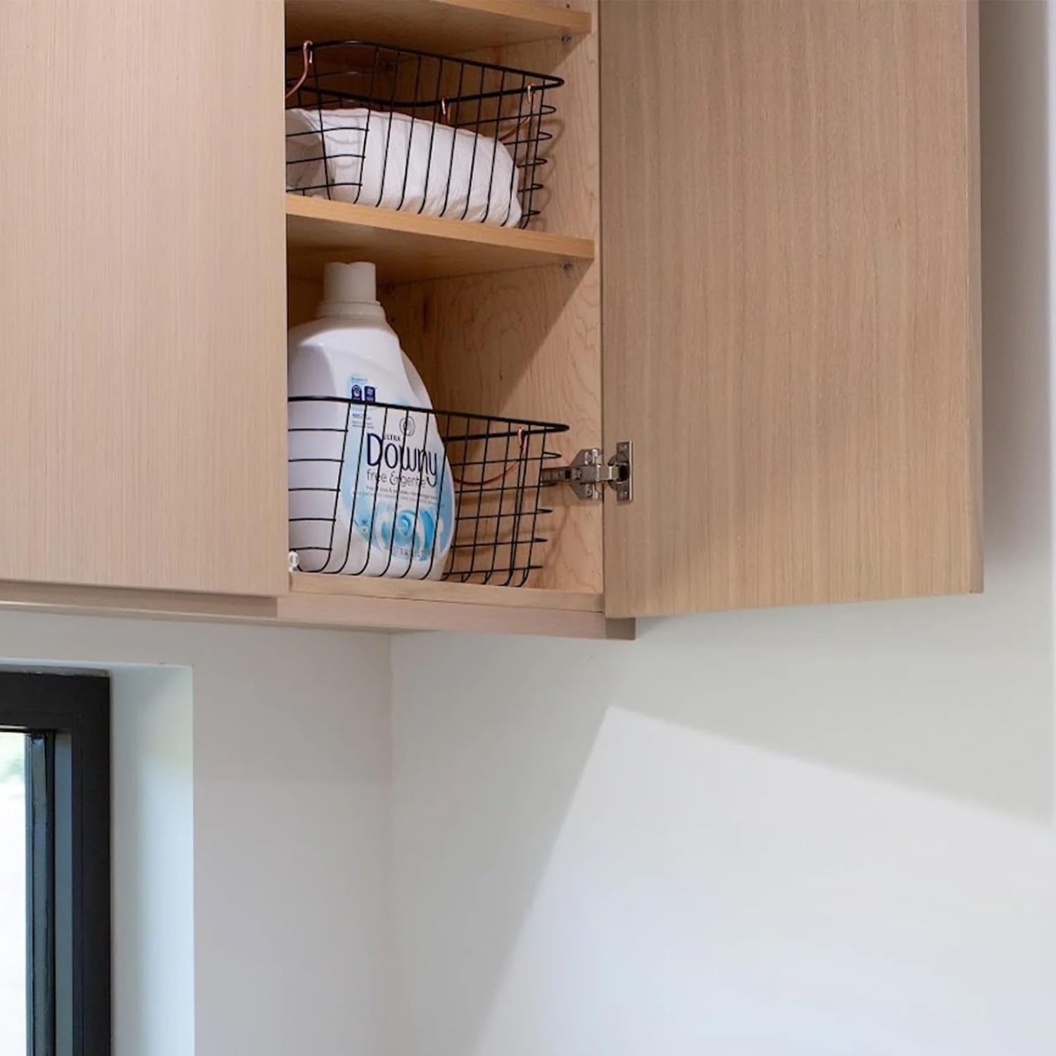 Better Houseware Copper Handled Wire Baskets – Sleek Copper Handles and Black Finish - Large