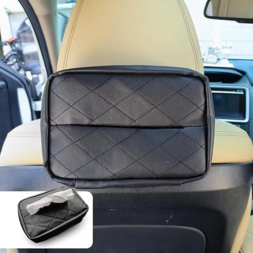 Soporte de pañuelos estándar para automóvil, funda de caja de 120 pañuelos para automóvil, visera universal de piel sintética para automóvil o