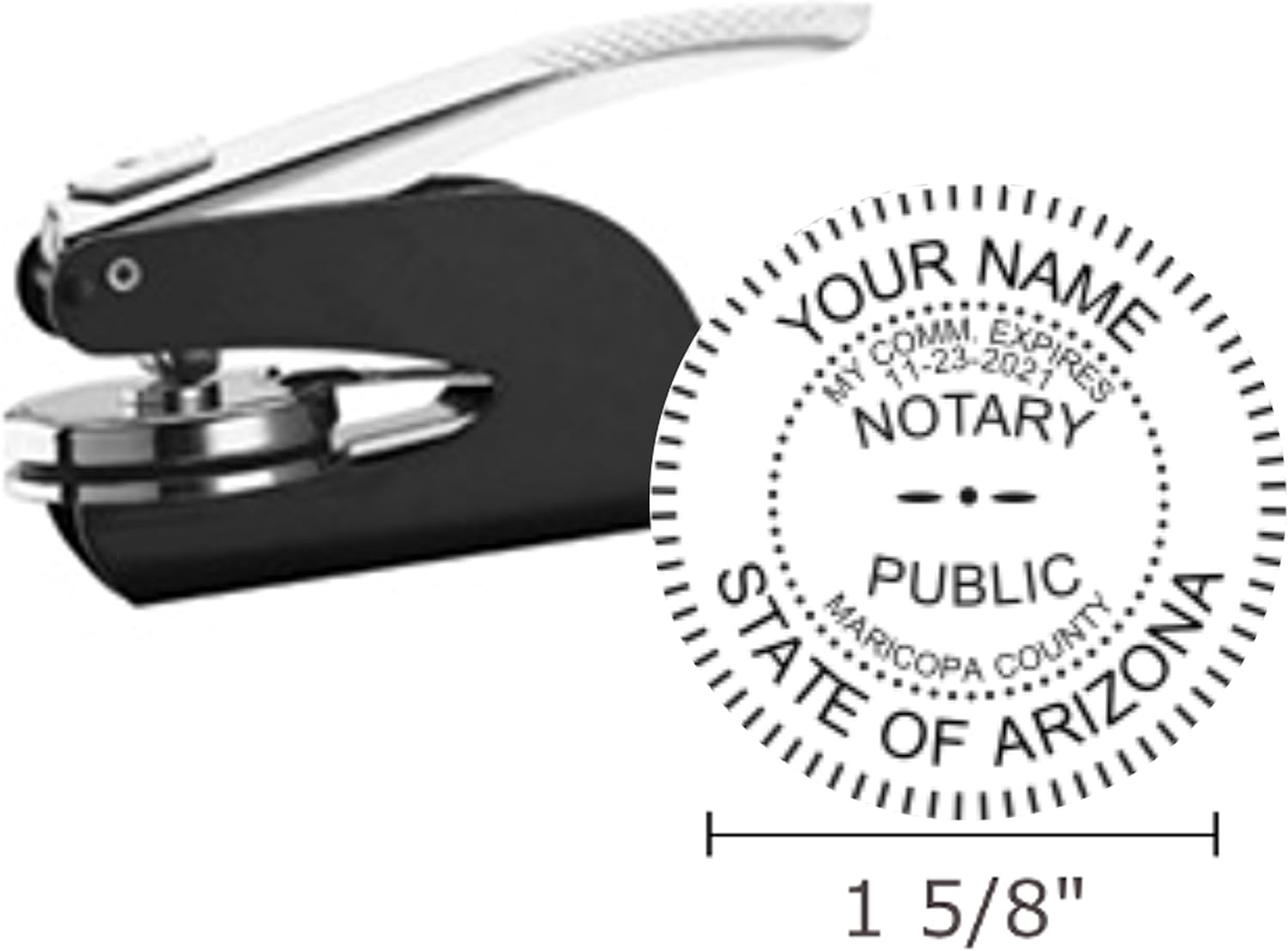 Arkansas Notary Seal Embosser, Pocket/Hand Model, 15/8