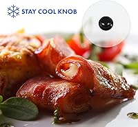 Vista 5 de Northwest Enterprises Prensa de tocino, prensa redonda de tocino de vidrio templado y protector de salpicaduras, tocino plano perfectamente cocido