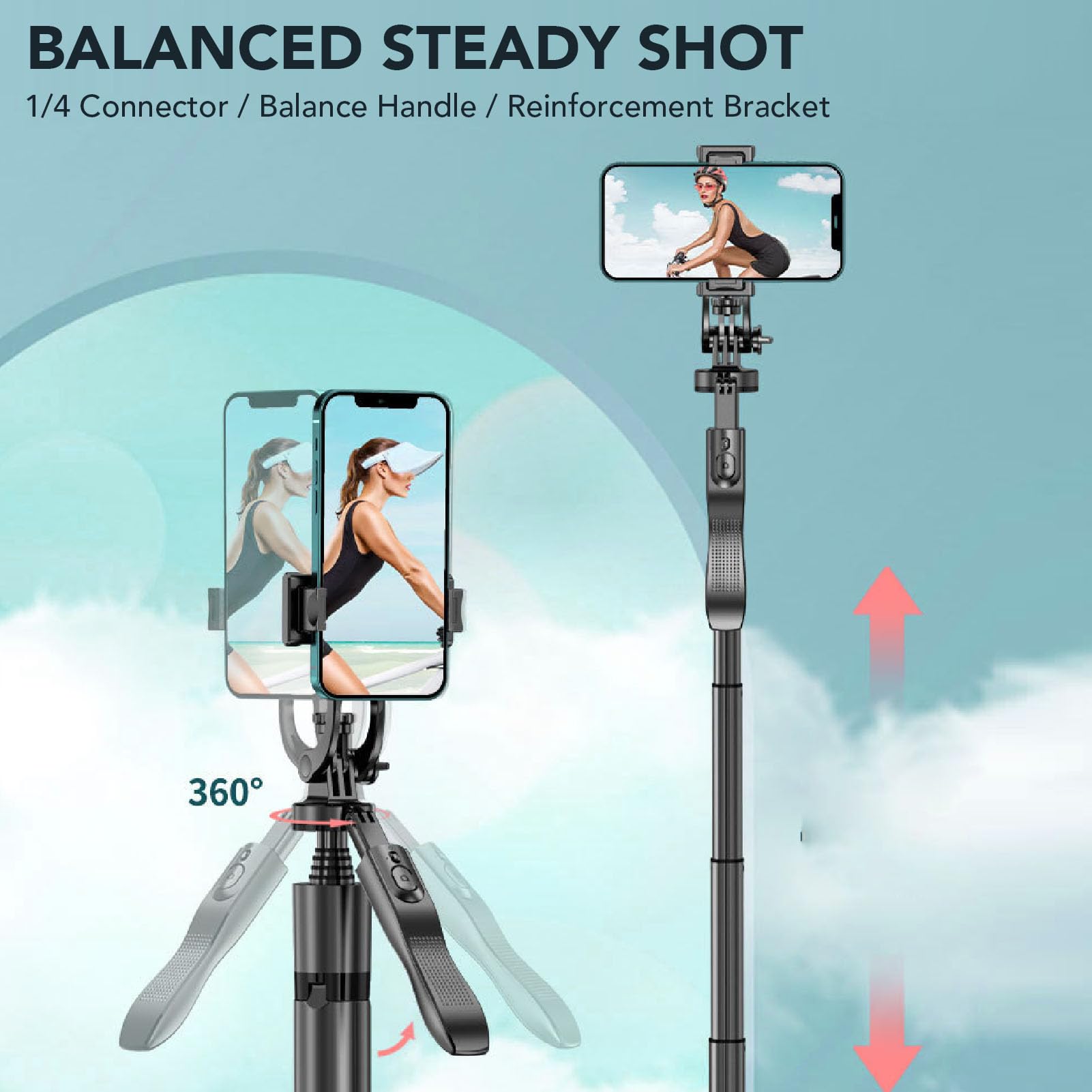 Chrees Treppiede estensibile per selfie in lega di alluminio da 62 pollici, con luce a distanza, treppiede per telefono da 5.1 e 4.4 e superiori