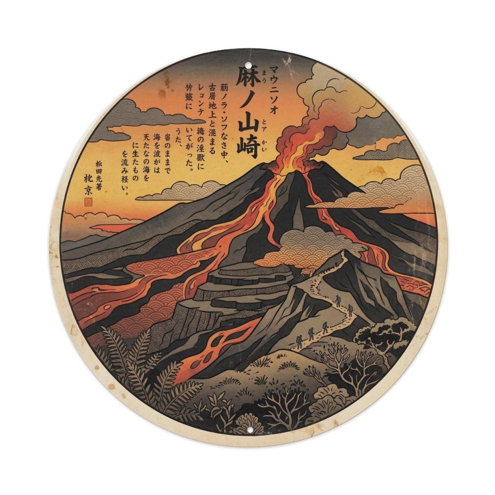 Okahys 8X8inch Classic Style Mauna Loa Summit Hawaii Geology Travel Nature Journey Metal Tin Sign