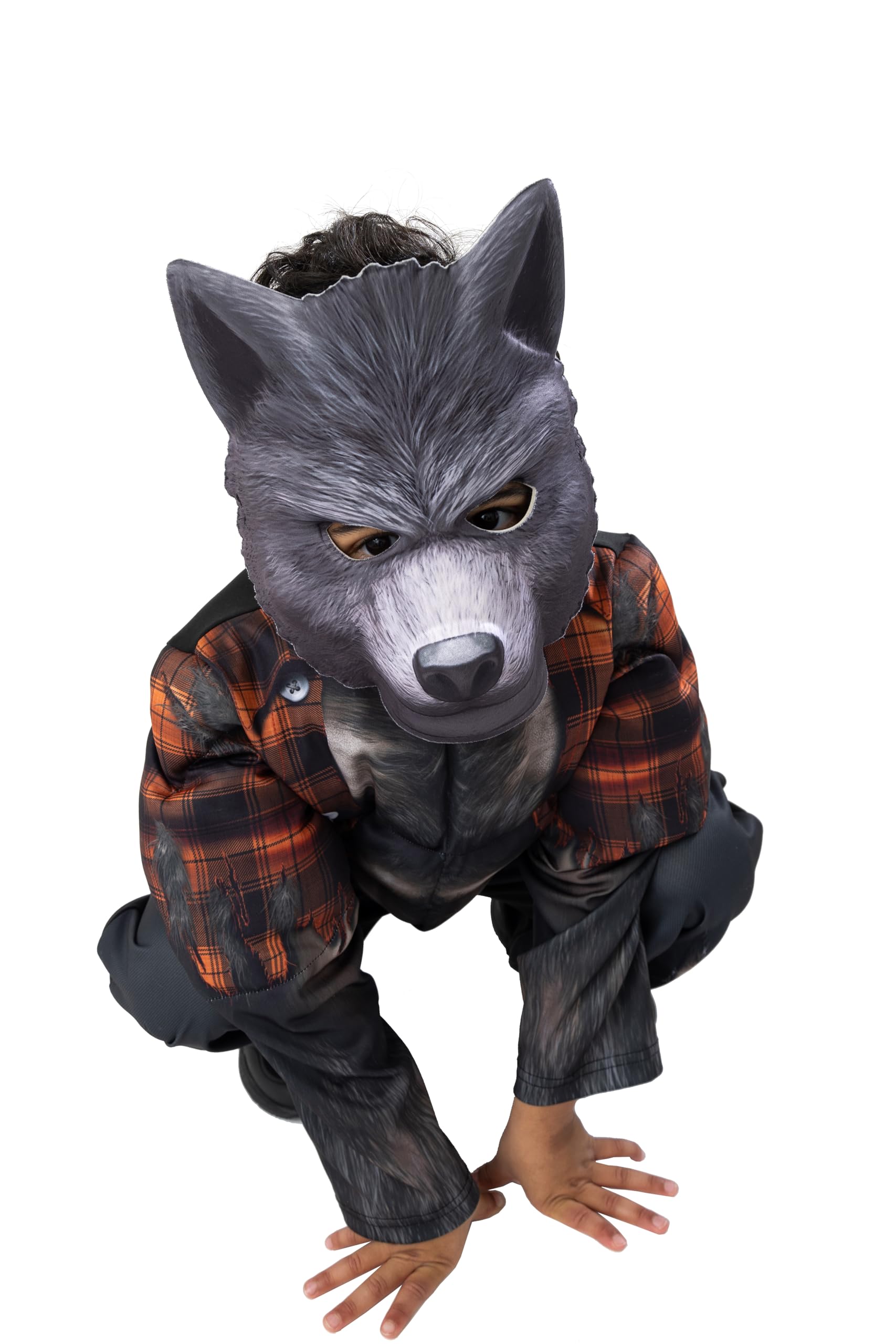 Boys Werewolf Halloween Costume with Muscle Chest & Eva Digit Printed Mask - Kids All-in-One Jumpsuit - 4-6 Years - Image 3