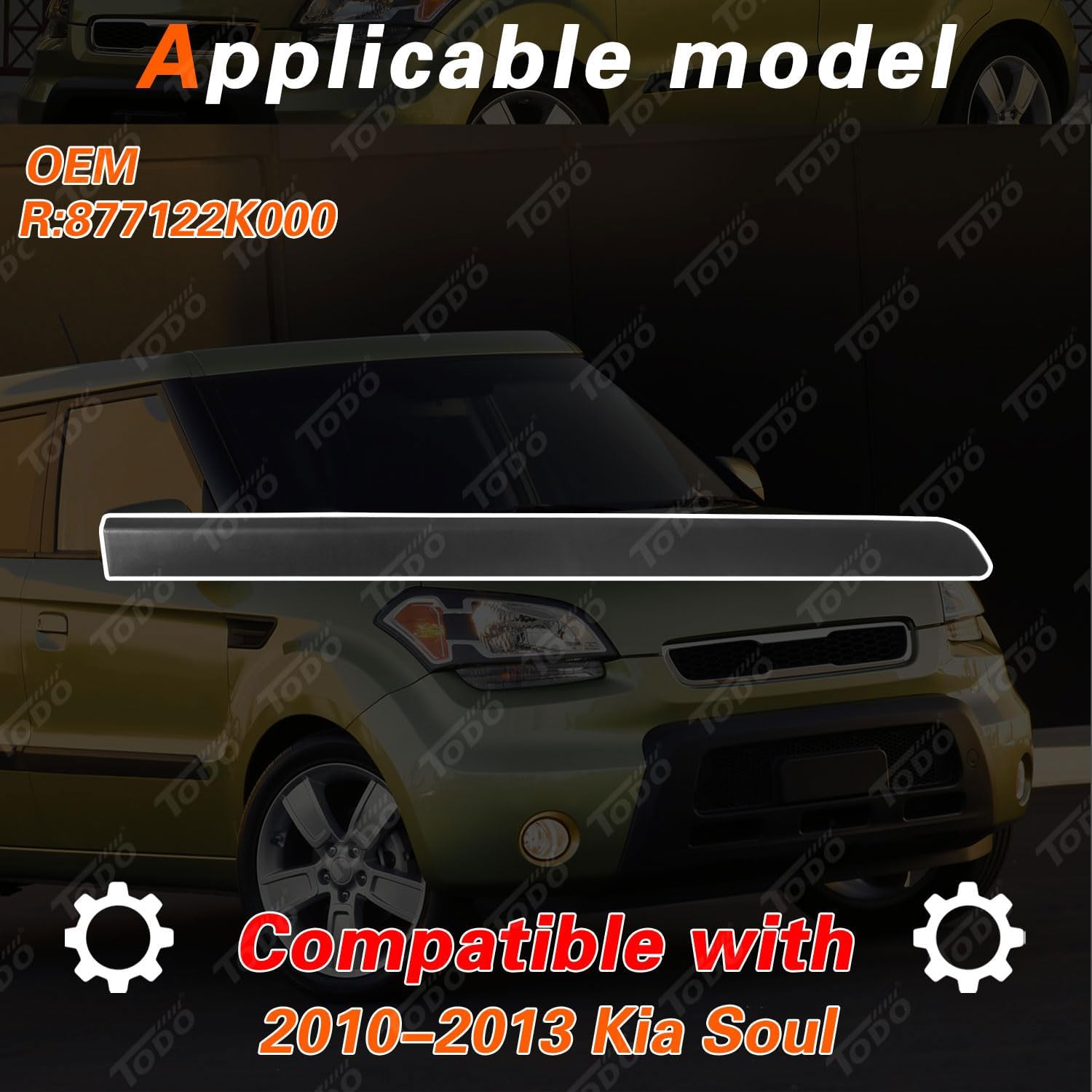 TODO Front Right Side Door Side Body Guard Molding Trim Compatible with Kia Soul 2010-2013 (Front Right Side)