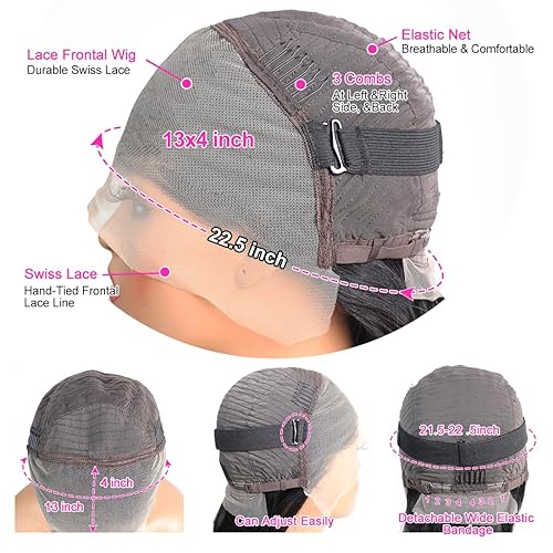 Miniatura 3 de 20 Inch 13x4 Lace Front Wigs Human Hair Straight HD Transparent Lace Front Wig Human Hair Pre Plucked 150% Density Brazilian Virgin Lace Frontal