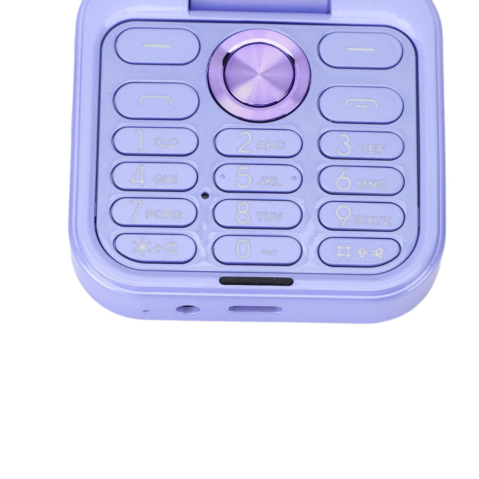 Bewinner El Teléfono Celular Más Pequeño con Tapa: Nano SIM Dual, Radio FM, Reproductor Multimedia 2G, Linterna LED, Cámara Trasera HD, Cordón para Personas Mayores (Violeta)