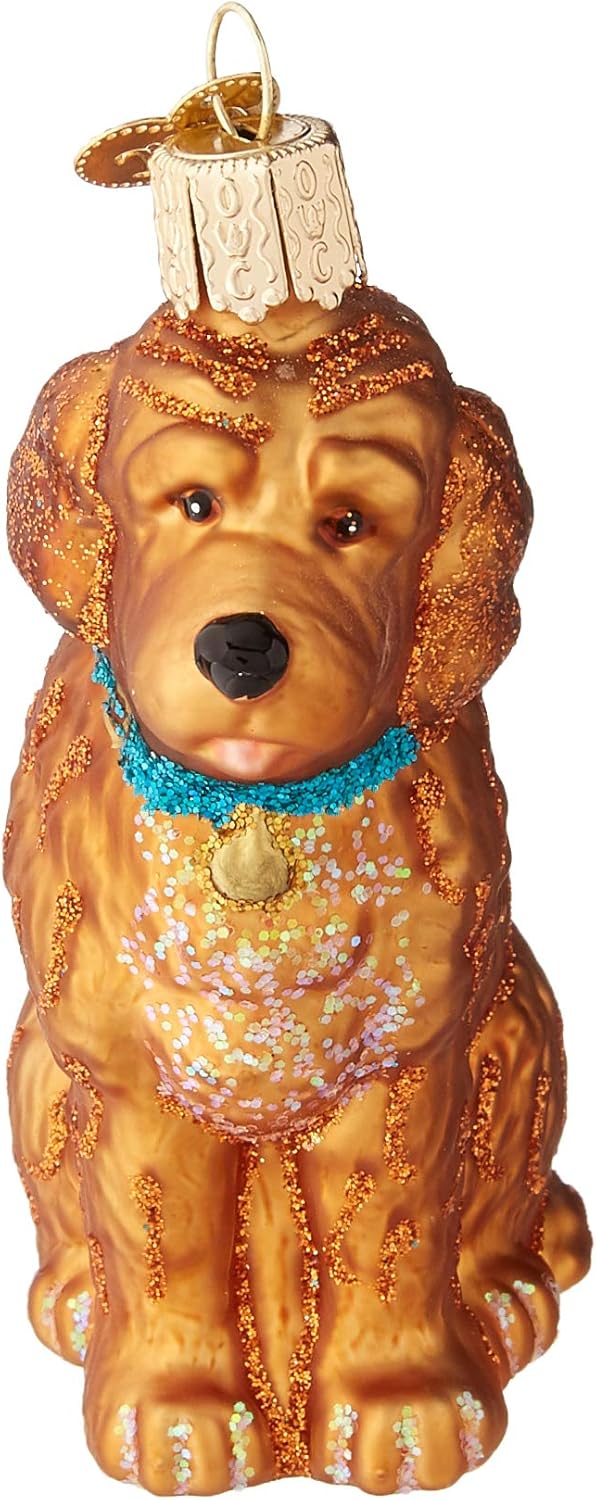 Old World Christmas Irish Doodle Glass Blown Ornament for Christmas Tree, Handcrafted Holiday Decoration, Dog Collection - Image 2