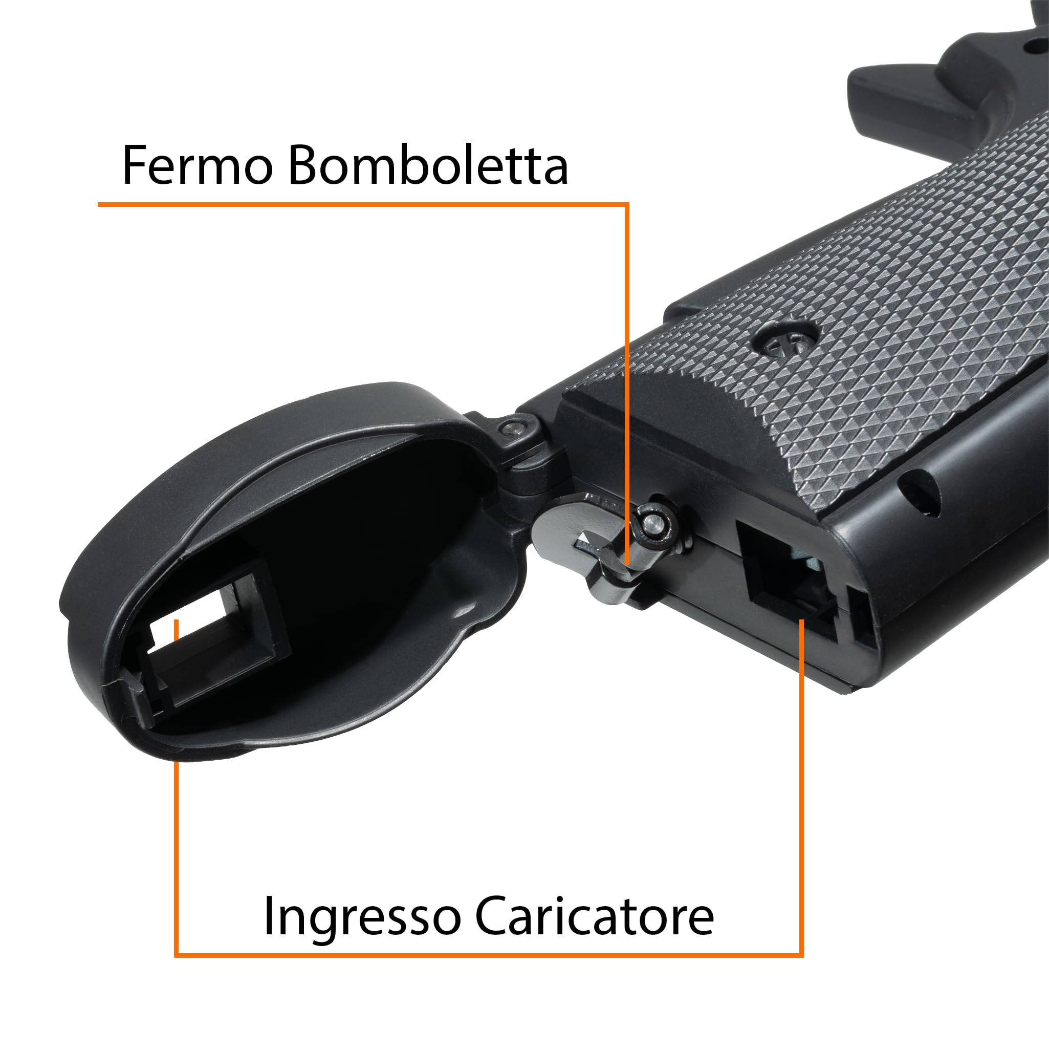 Pistola Softair 1911, Bundle Completo: Pistola a Pallini, 5 bombolette Co2, 1000 Pallini 6mm - Airsoft, Pistole Softair, colore nero, potenza 0,9 joule