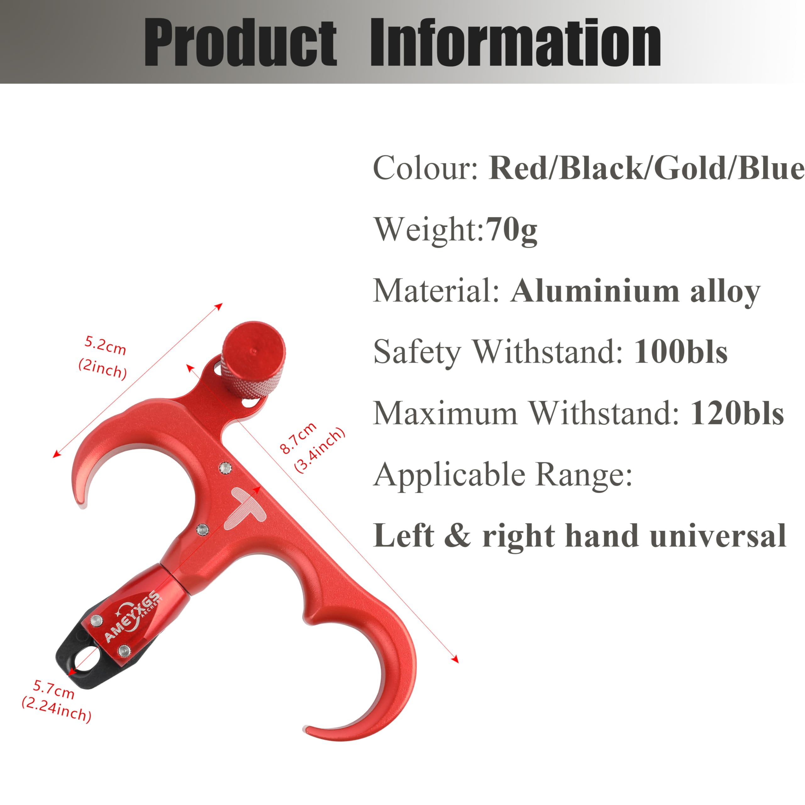 Sgancio Arco Compound 4 Dita - Lega Alluminio 360° Rotante, Precisione Massima - Foto 6