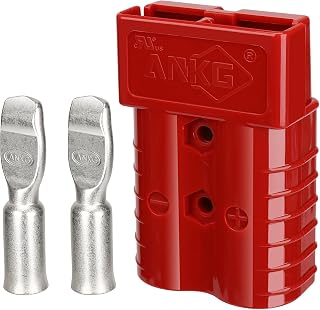 350 Amp Battery Cable Connector 2/0 AWG Battery Quick Connect | 600V Disconnect Connector Wire Harness Plug Jumper Connector Kit for for Car Winch Motor Recovery(1 Pcs，Red)
