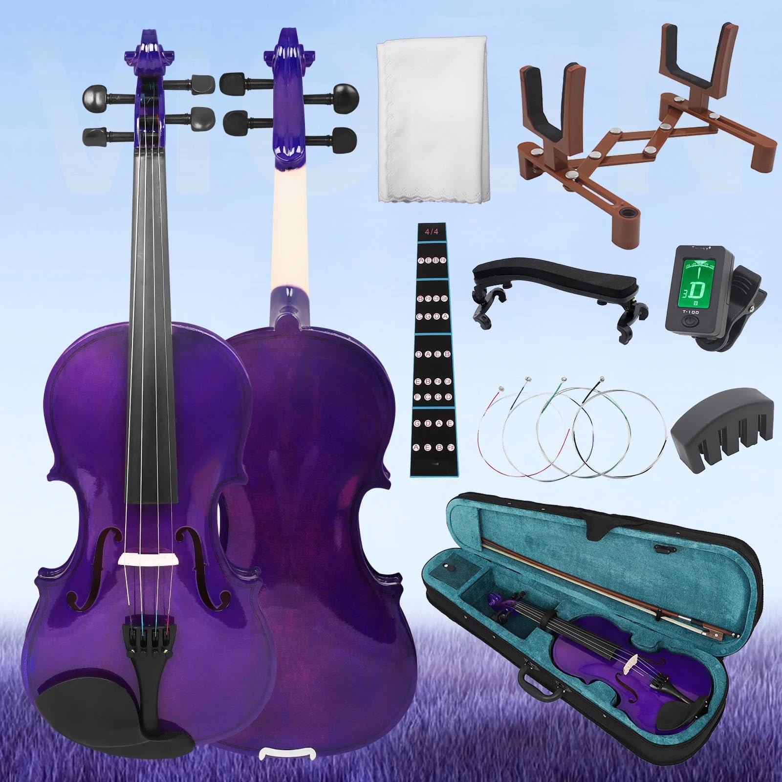 Violino Set Violino 4/4 Top In Acero | Viola, adatto per lezioni di musica per principianti(Violin Set)