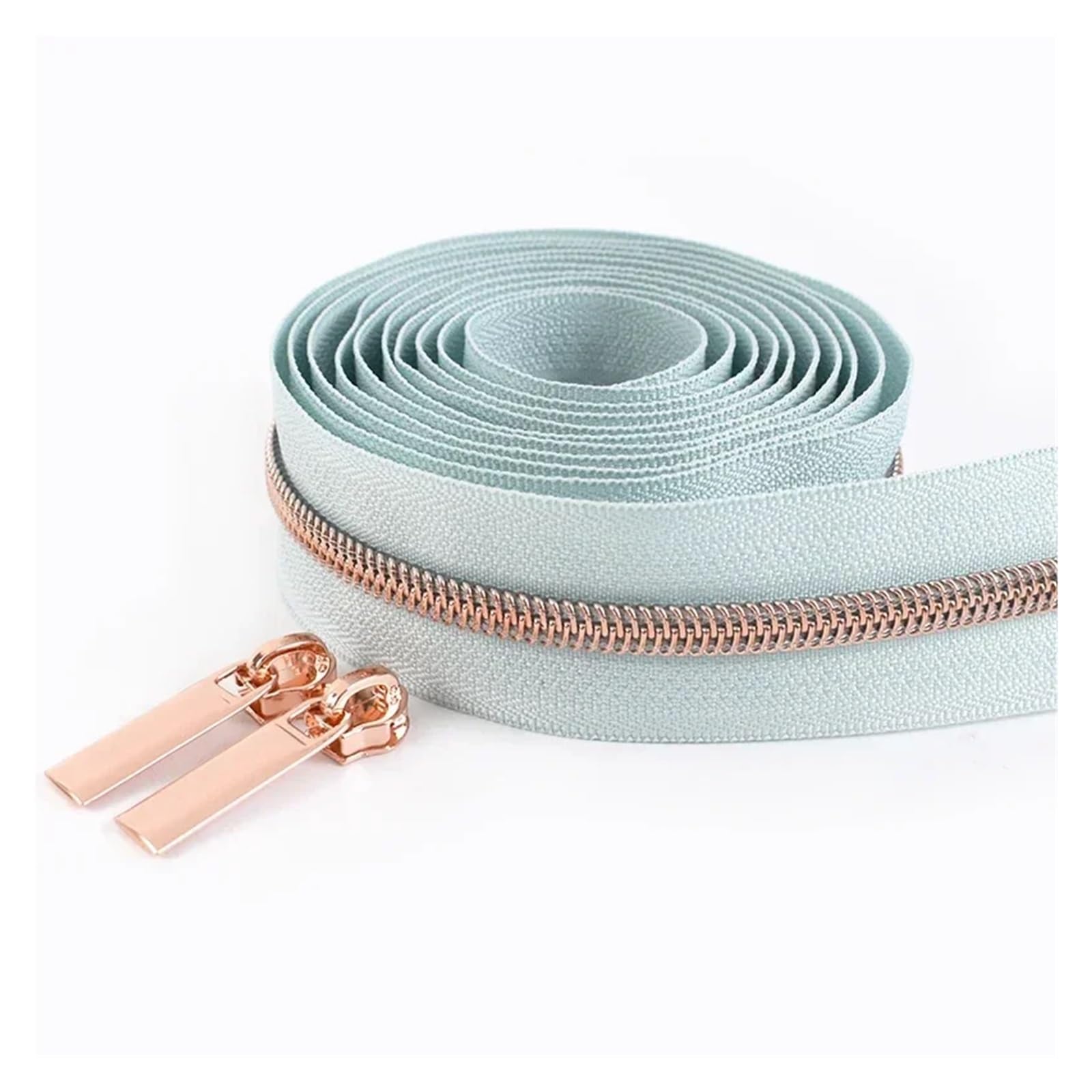 Zippers Nylon, Nylon Zipper Repair Kit with 2 Slider Pulls 2 Meters Zipper Tape 5# Multicolor(M659rosegold)
