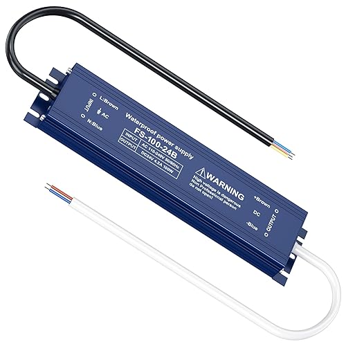 Fuente de alimentación LED impermeable IP67 de 24 V 100 W, controlador LED de 24 V, 110 V CA a 24 V CC transformador de bajo voltaje adaptador de