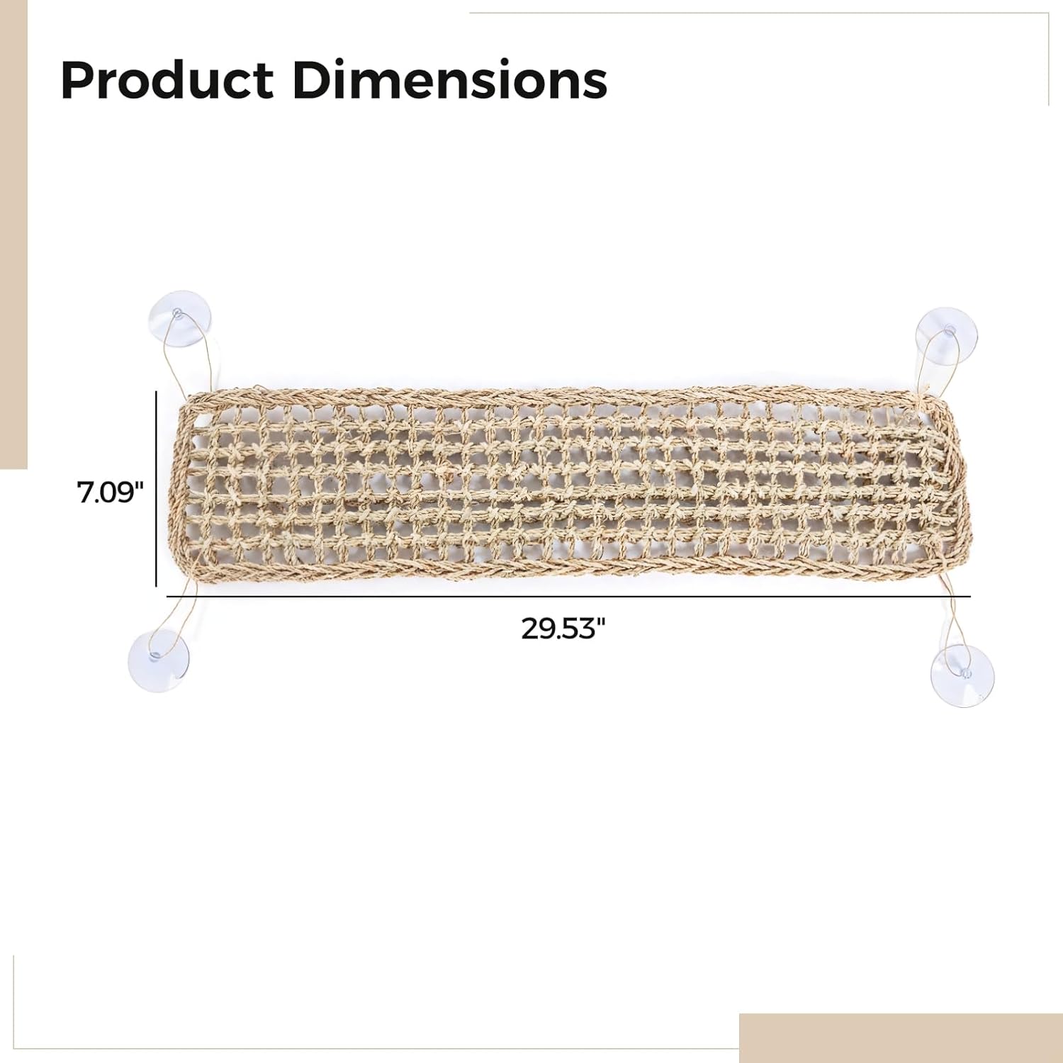 Pet Habitat Accessories, Reptile Hammock Mat 2 Pack, Handcrafted Lounging Platform with Metal Hooks, Woven Climbing Natural Net for Geckos Lizards Bearded Dragons