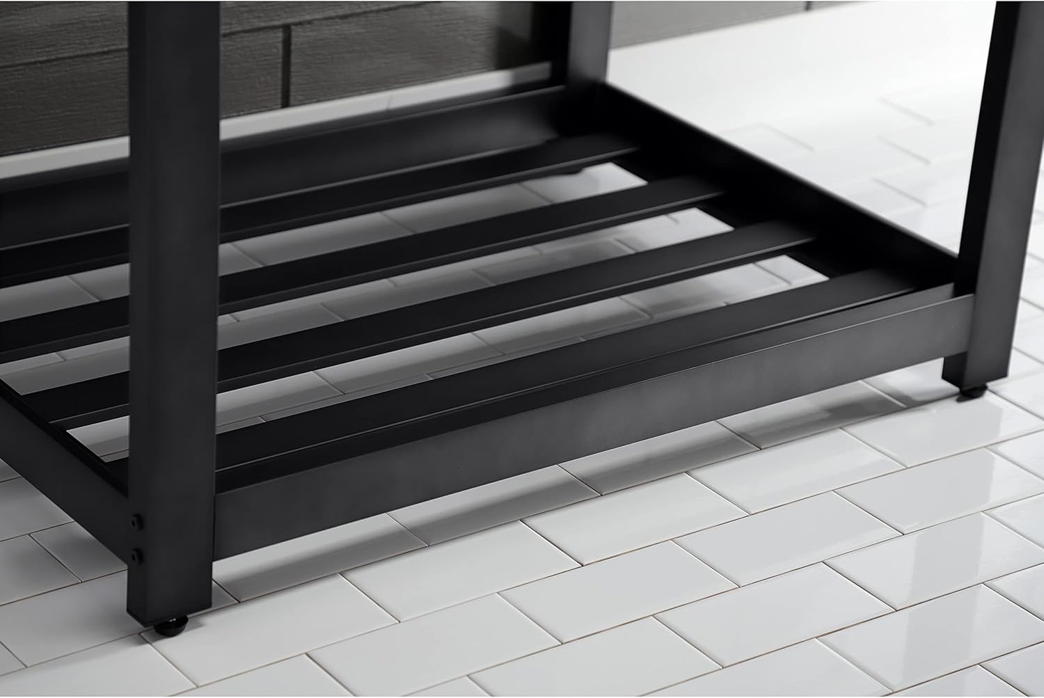Kingston Brass VWP3122W8A0 Quadras 31-Inch Ceramic Console Sink (8-Inch, 3-Hole), White/Matte Black