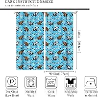 Vista 10 de Cortinas opacas con estampado de patas de perro, estampado de patas de perro y huesos, tratamiento de ventana, cortinas con aislamiento térmico