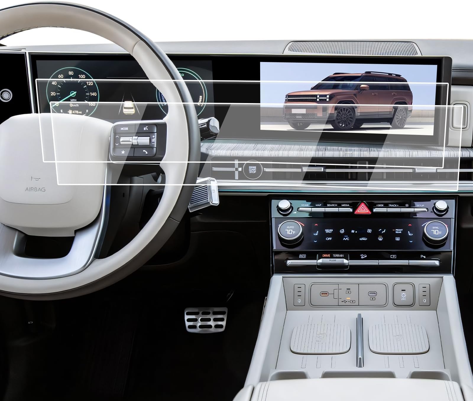 Amazon.com: Coleya (2pcs) 2024 2025 Santa Fe Screen Protector for ...