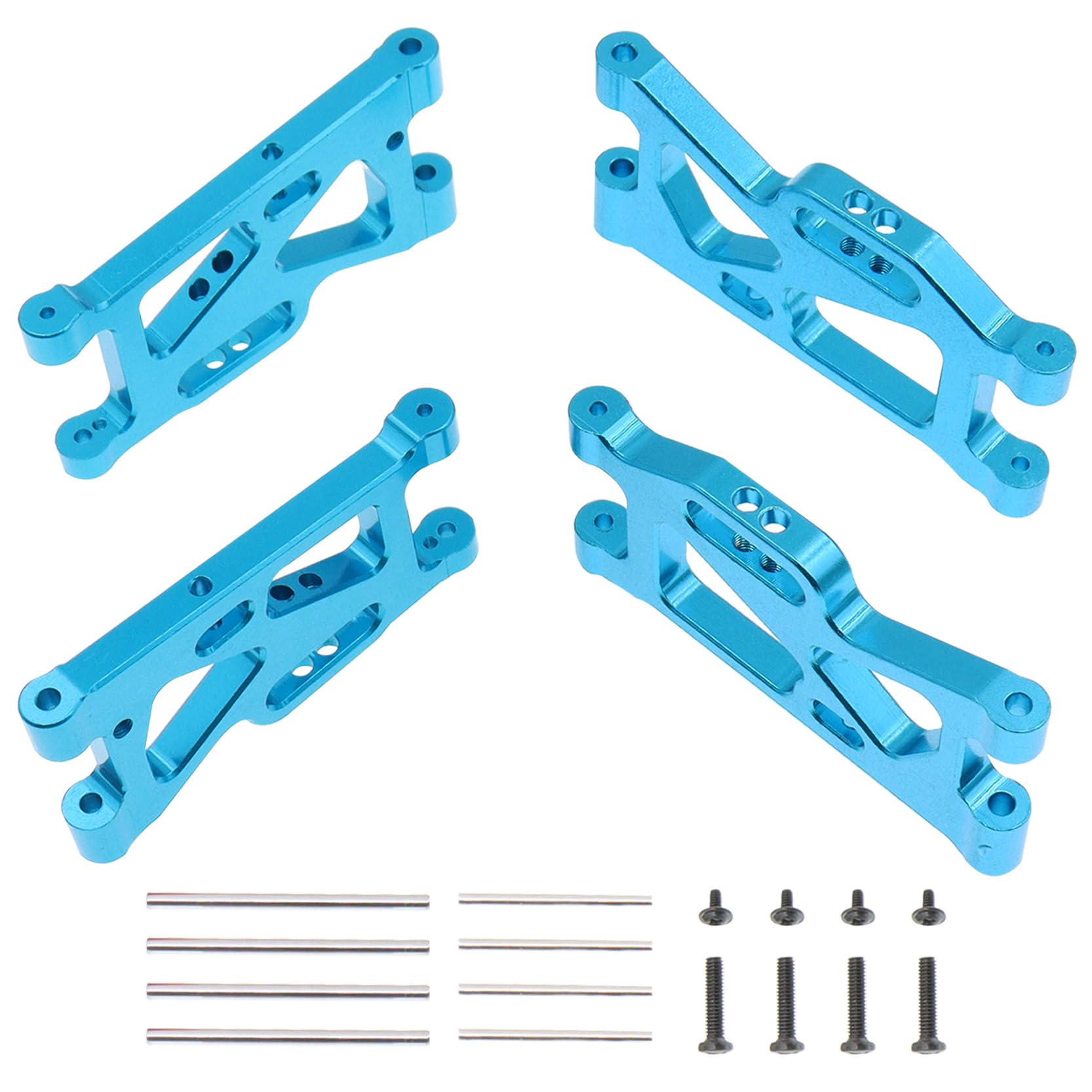 Treehobby 4PCS Metal Front and Rear Swing Arms Compatible with WLtoys 1/14 144010 144001 144002 1/12 124016 124017 124018 124019 RC Car Upgrades Parts (Blue)