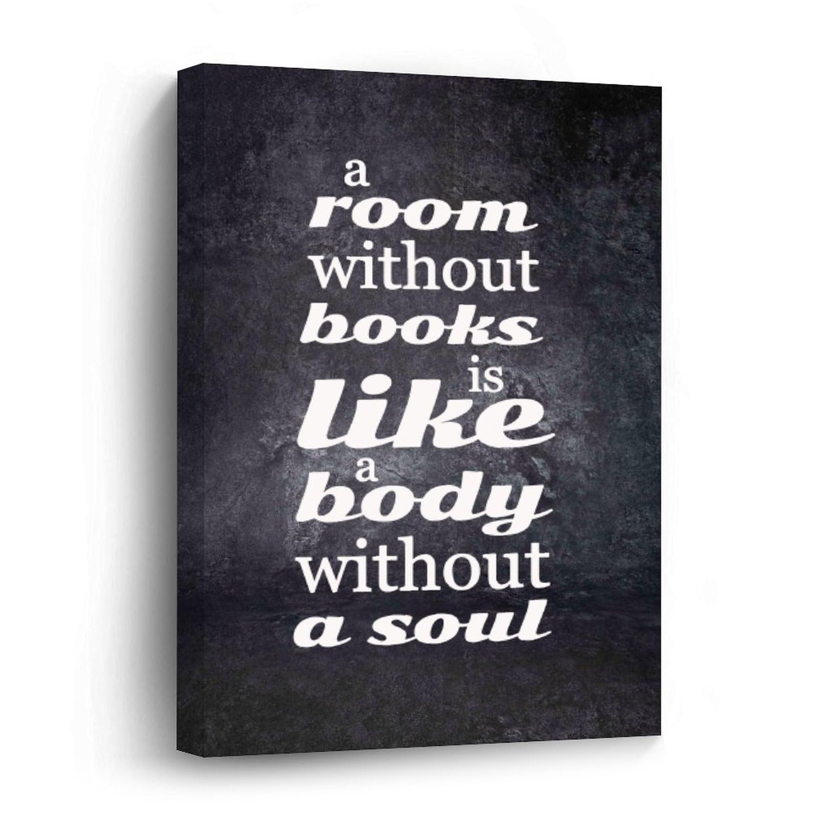 Lienzo decorativo de frase inspiradora sobre libros Yelolyio para dar un alma a tu hogar 5
