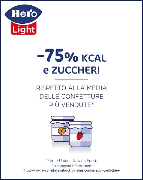 Hero Light Confettura di Mirtilli light, 8 vasetti da 280 gr, marmellata e confettura extra, frutta di alta qualità, senza conservanti e senza coloranti, pochissime calorie per porzione - 5