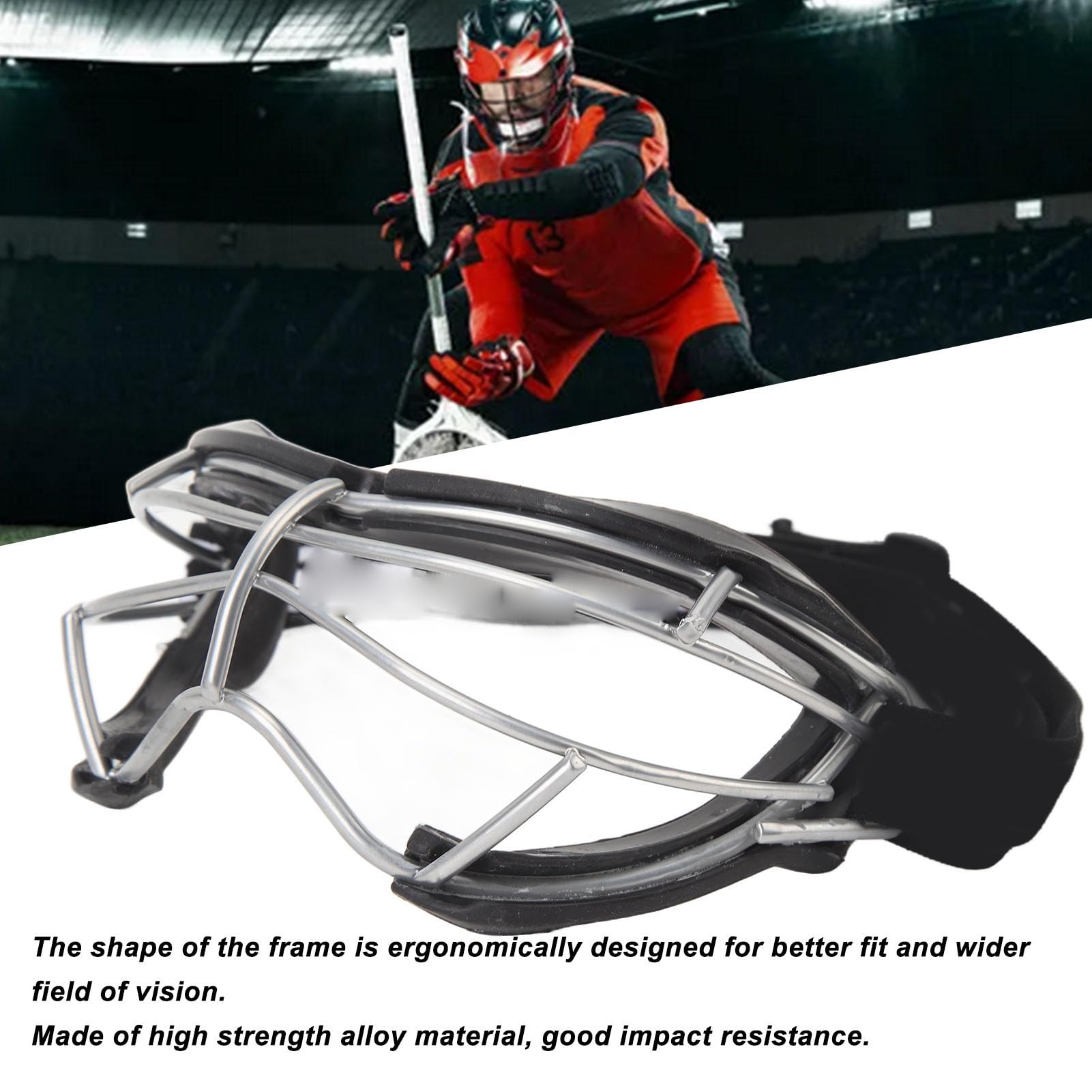 Goggles, Silicone Ferroalloy Hockey Goggle Anti Slip Dual Sport Goggle Women Eye Mask Goggle for Training, Effective, Ergonomic Design