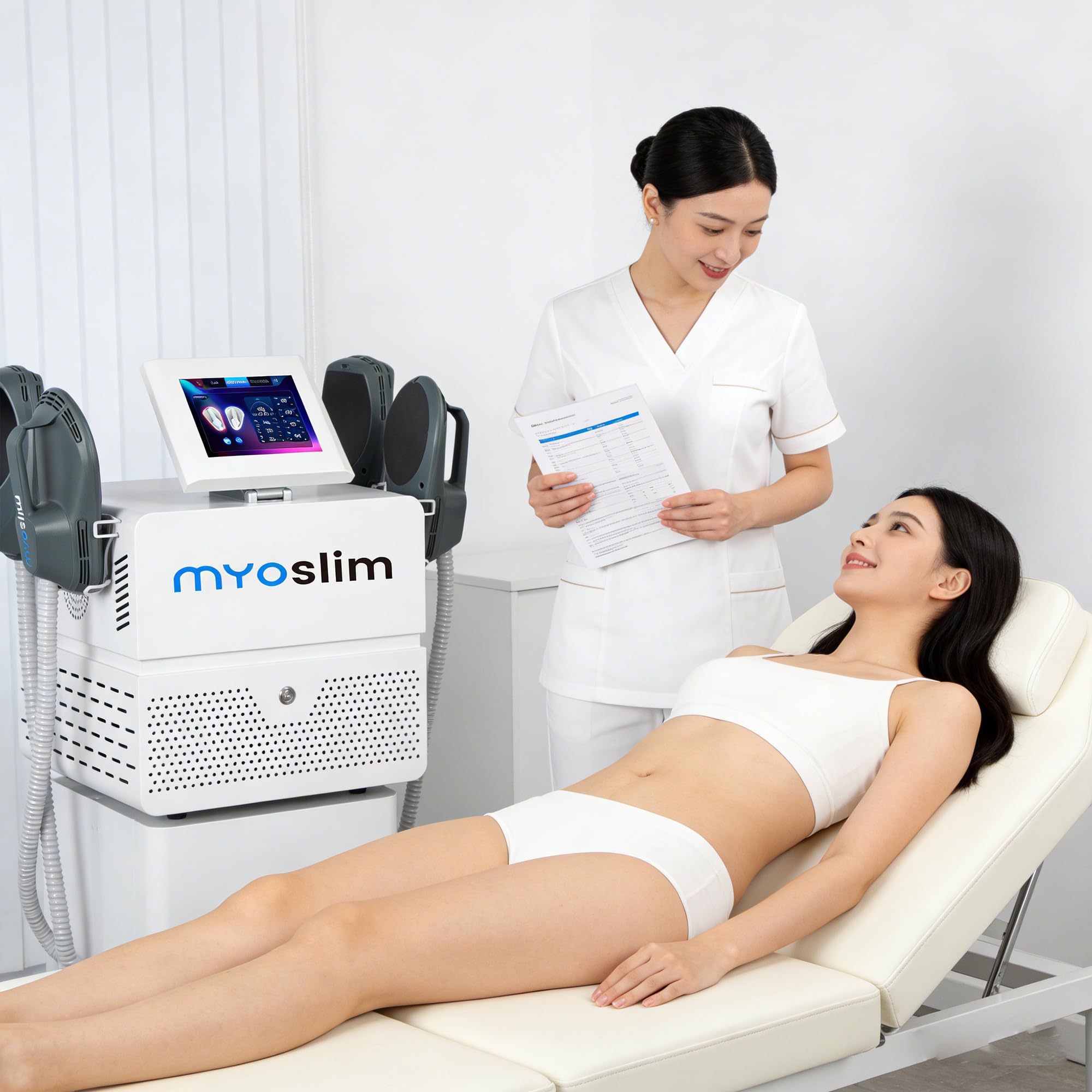 Myoslim Nova EMS Machine Electromagnetic Muscle Stimulation with Optional Pelvic EMS Pads, Body Slimming & Sculpt