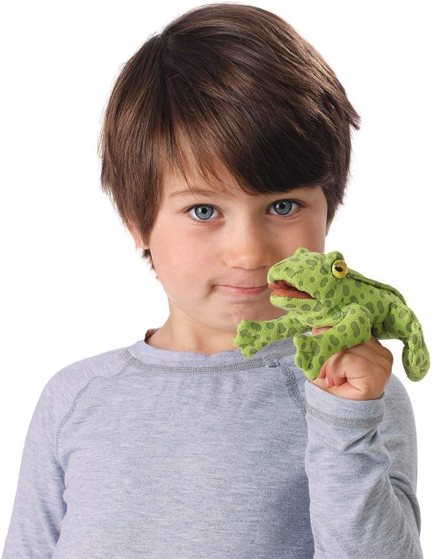 Folkmanis Mini Frog Finger Puppet Plush, Green, 1 EA