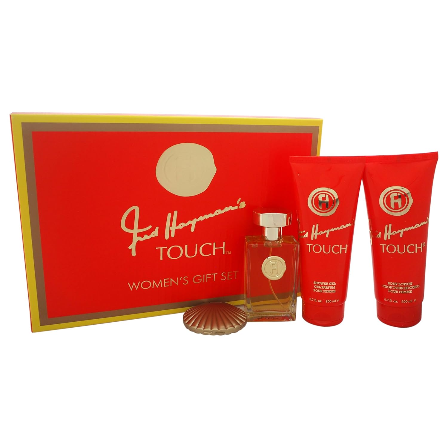 4 Pc Gift Set 3.4oz EDT Spray, 6.7oz Body Lotion, 6.7oz Shower Gel, Mirror